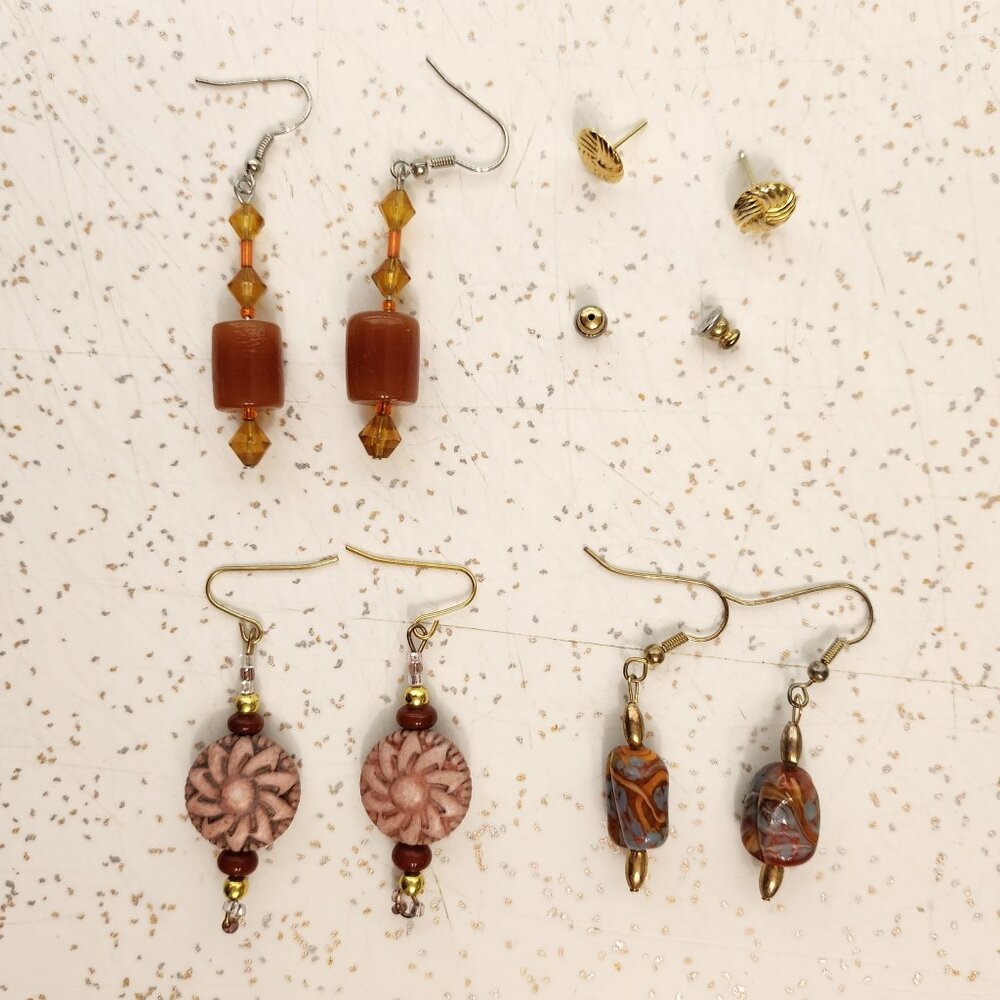 BFD - Beaded Dangle Earrings & Studs Set of 4 Pairs
